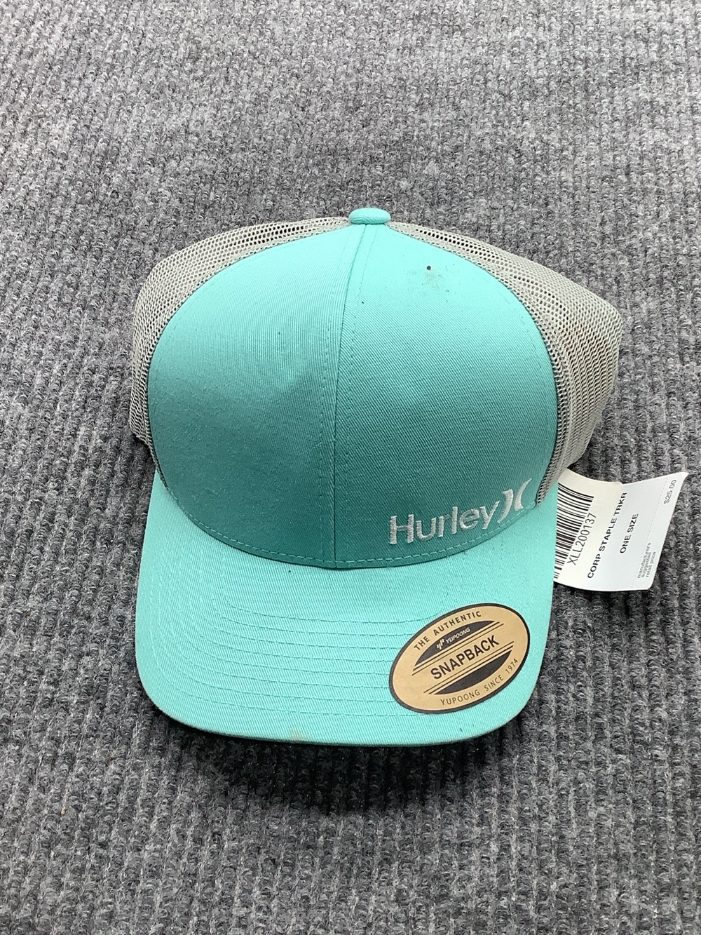 Hurley Teal and Gray Mesh Snapback Hat